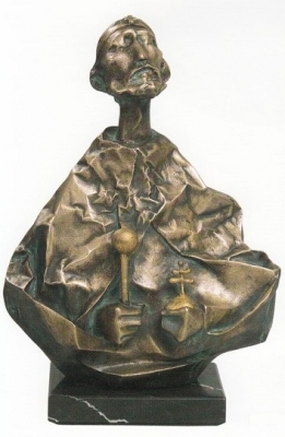 1987, Szent István király, bronz, gránittalapzattal