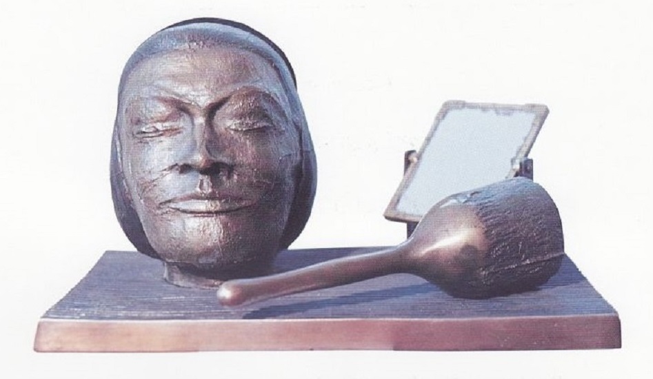 1977, Csendélet, bronz, fa